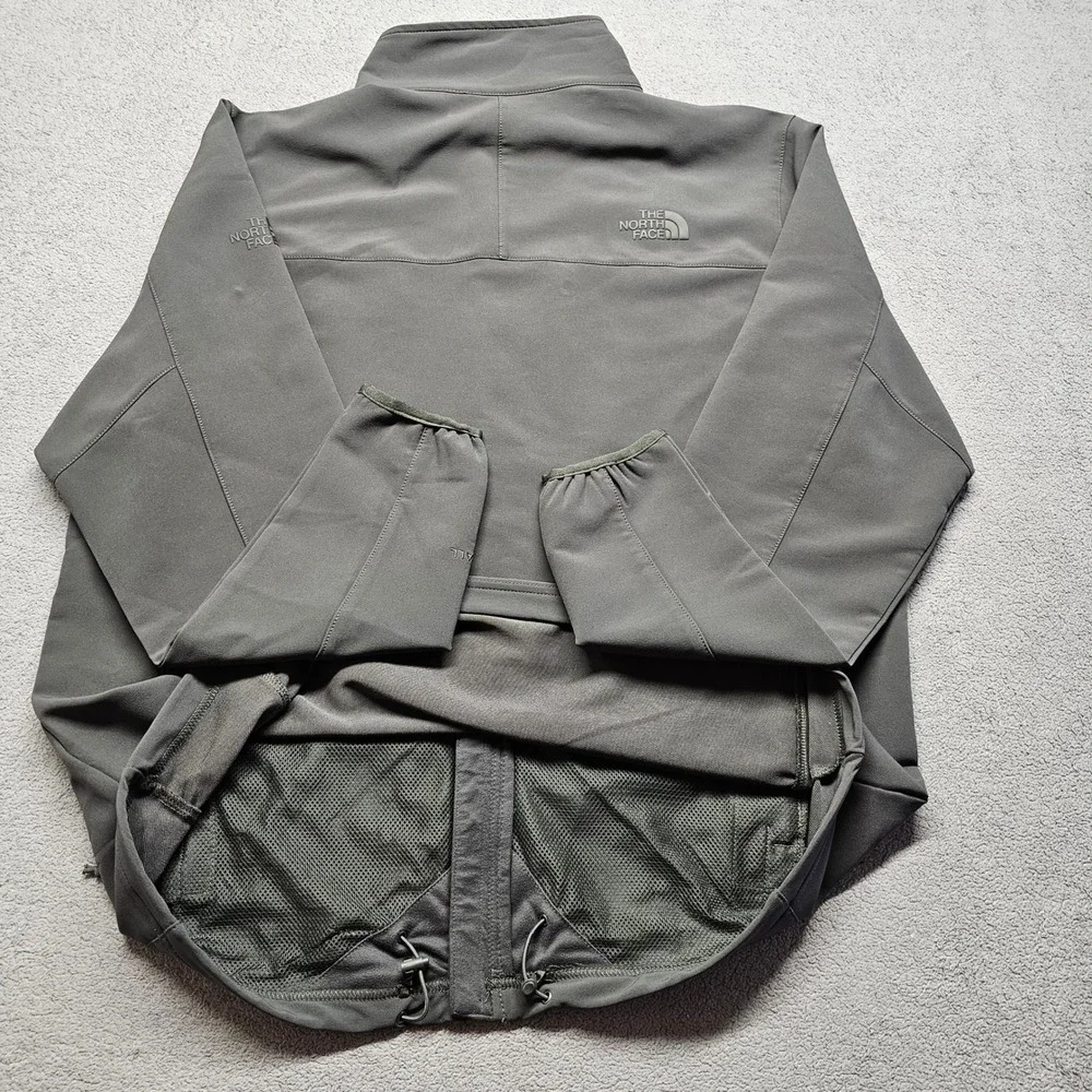 The North Face Soft Shell Jacket Mens L Gray Chevron Richmond ELT Logo‎ Full Zip